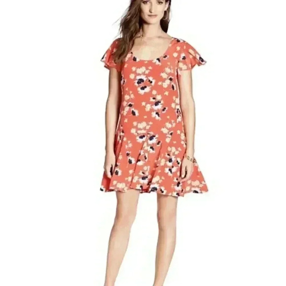 Juicy Couture Red Feather & Floral Dress - Picture 1 of 10
